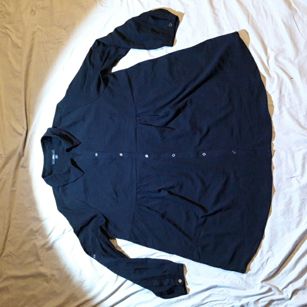 Textured Button Down W/Roll Tab Sleeve - image 1